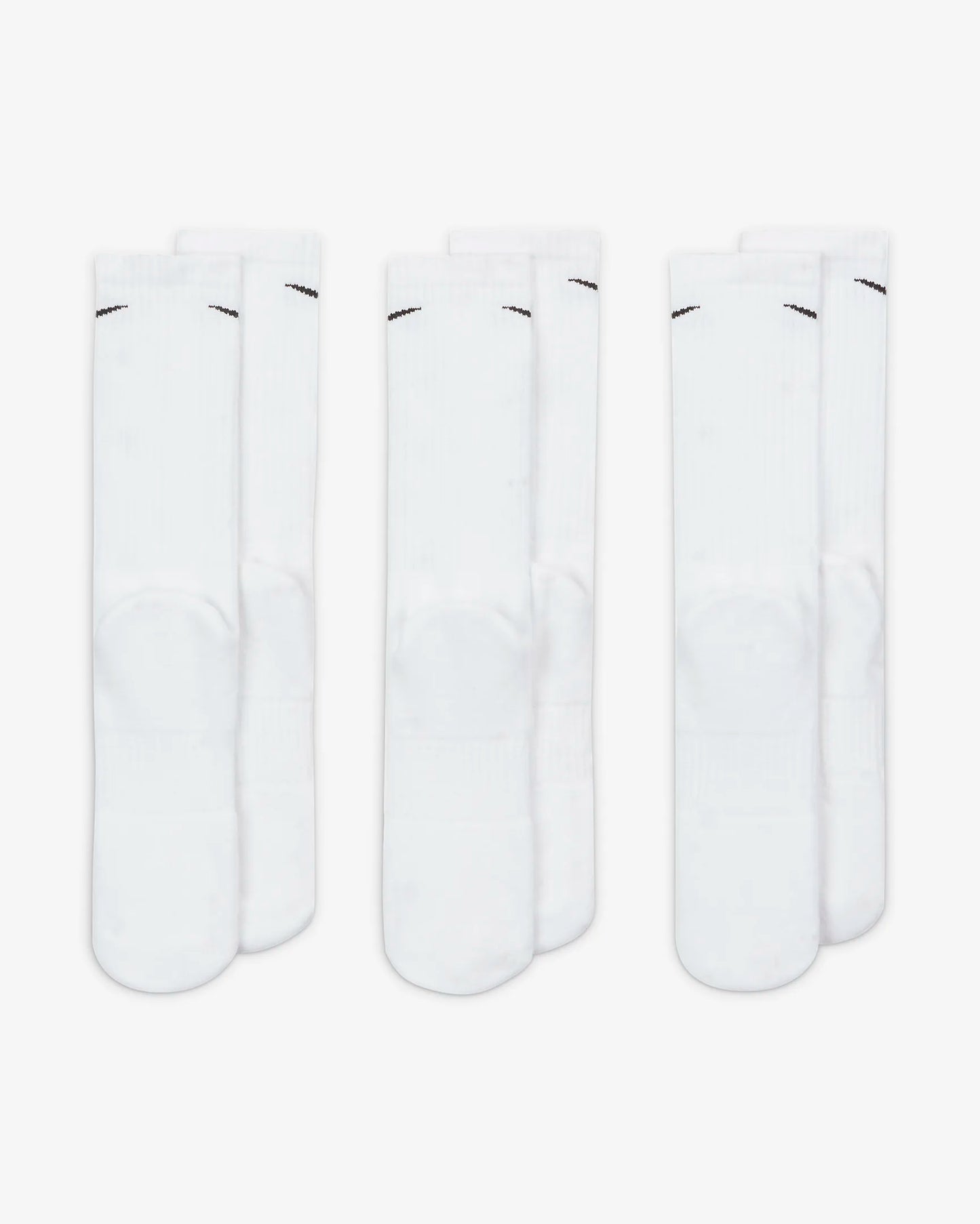 Calcetines de entrenamiento Nike Everyday Cushioned blancos (3 pares)