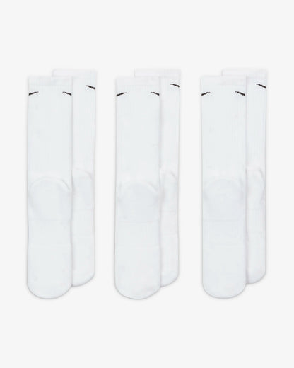 Nike Everyday Cushioned White Training Crew Socks (3 Pairs)