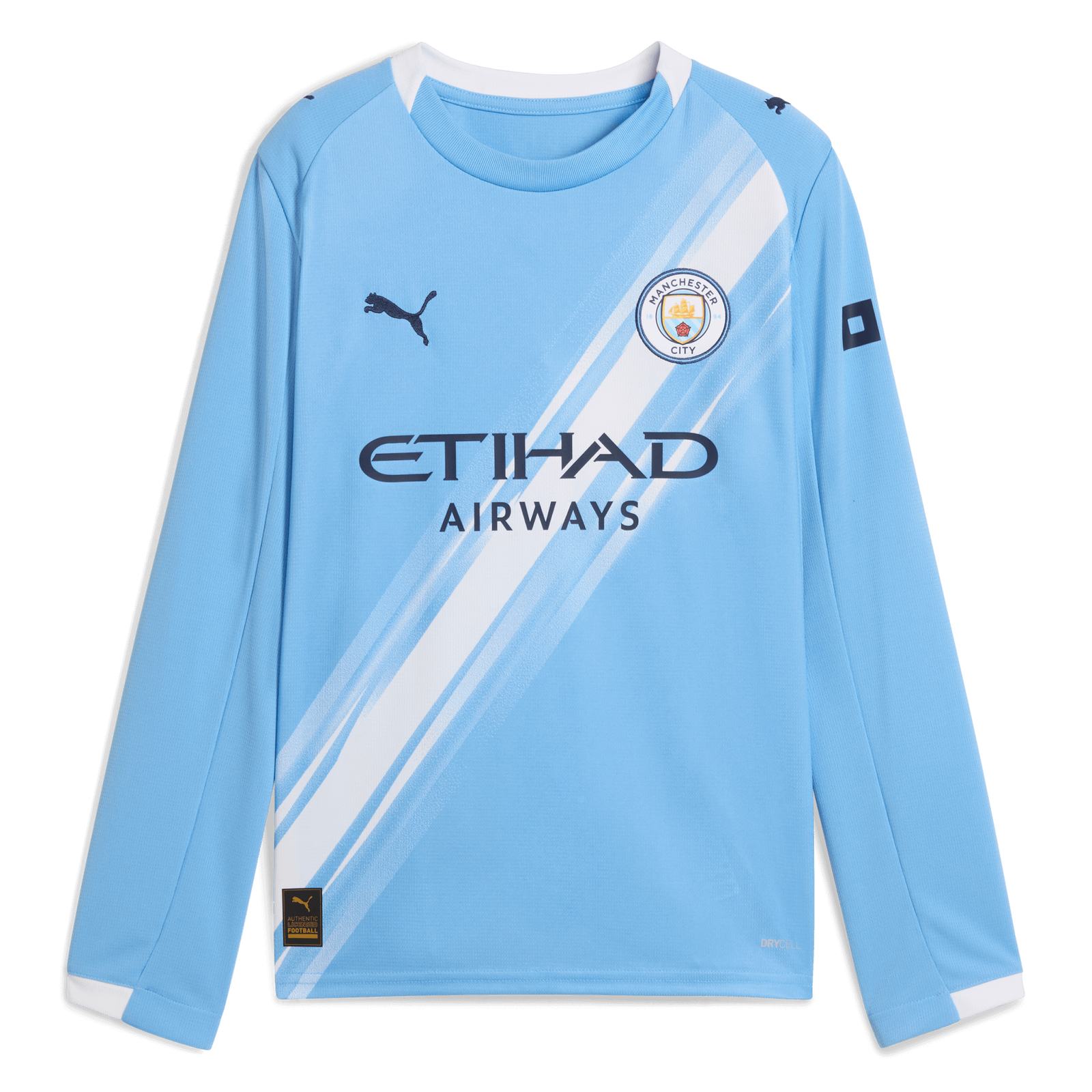 Manchester City Home 2025/26 Kids Stadium Longsleeve Shirt
