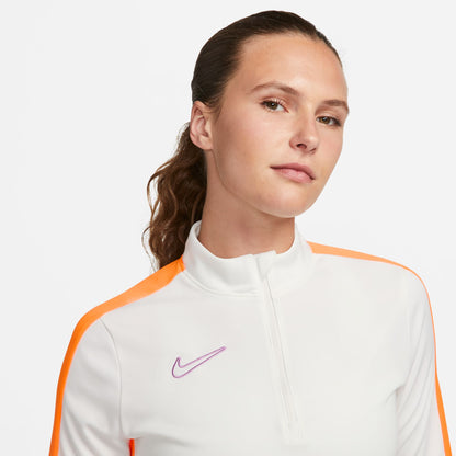 Nike Dri-FIT Academy - Women's Soccer Drill Top - White and Orange
