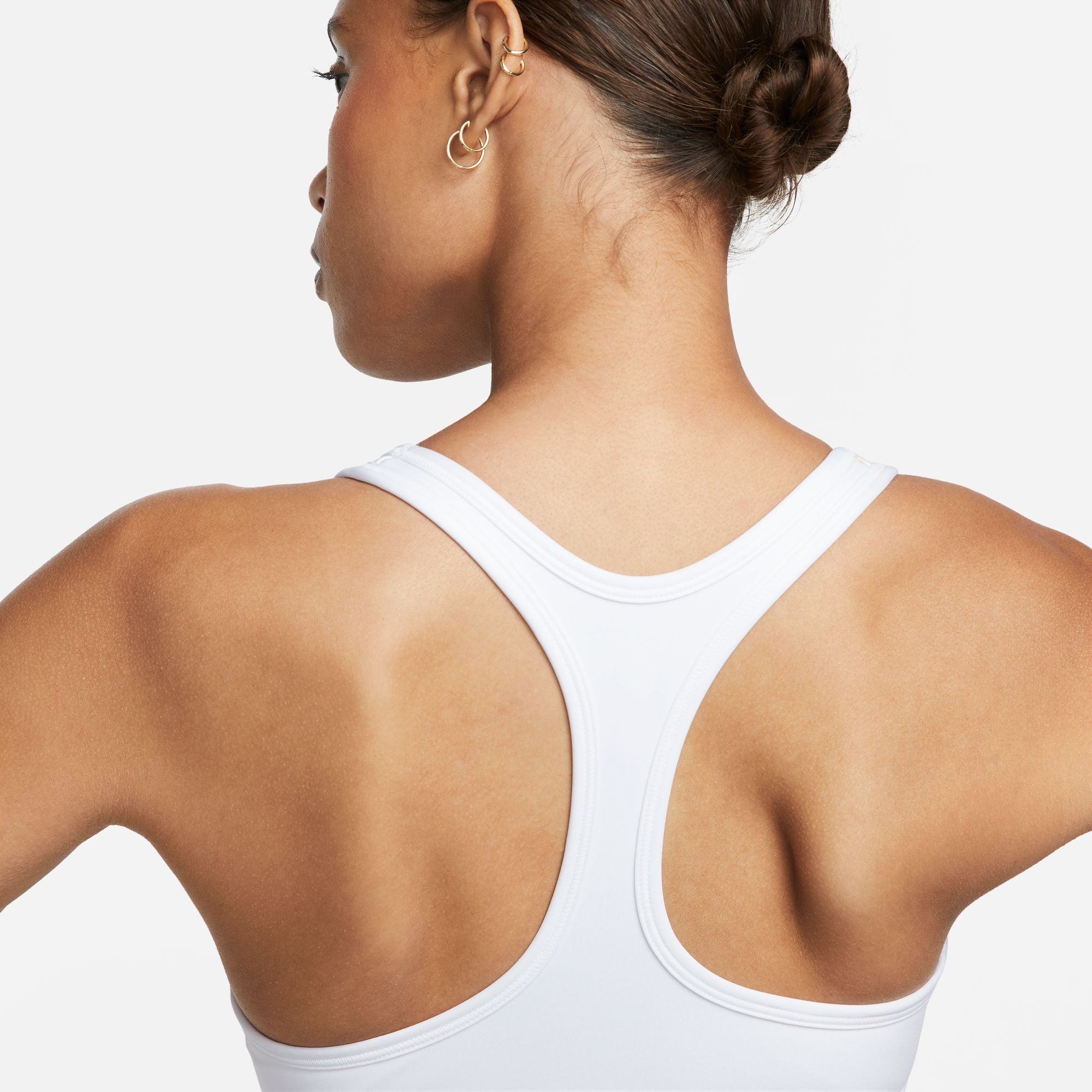 Nike Swoosh Light Support niet-gewatteerde witte sport-bh voor dames