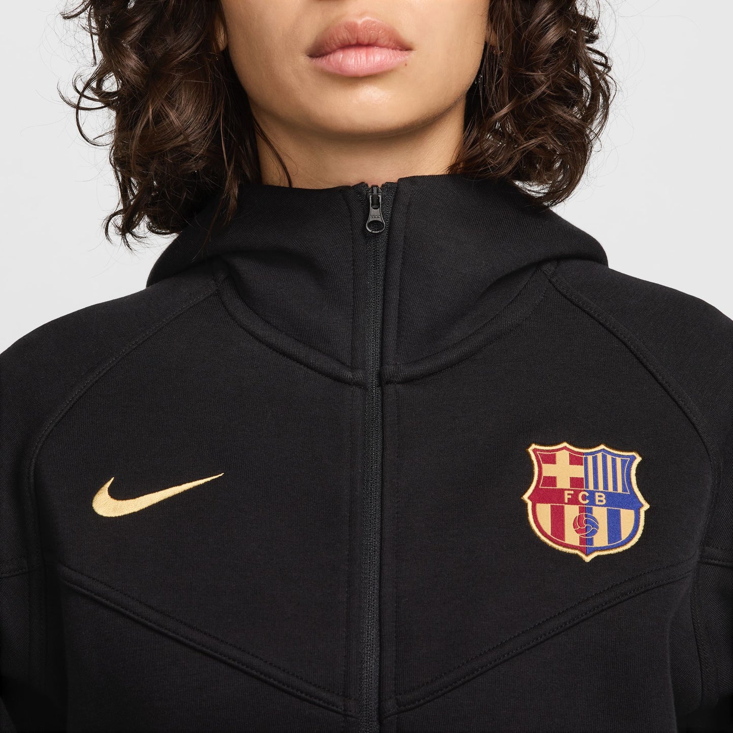 FC Barcelona Tech Fleece Hoodie Curved Fit