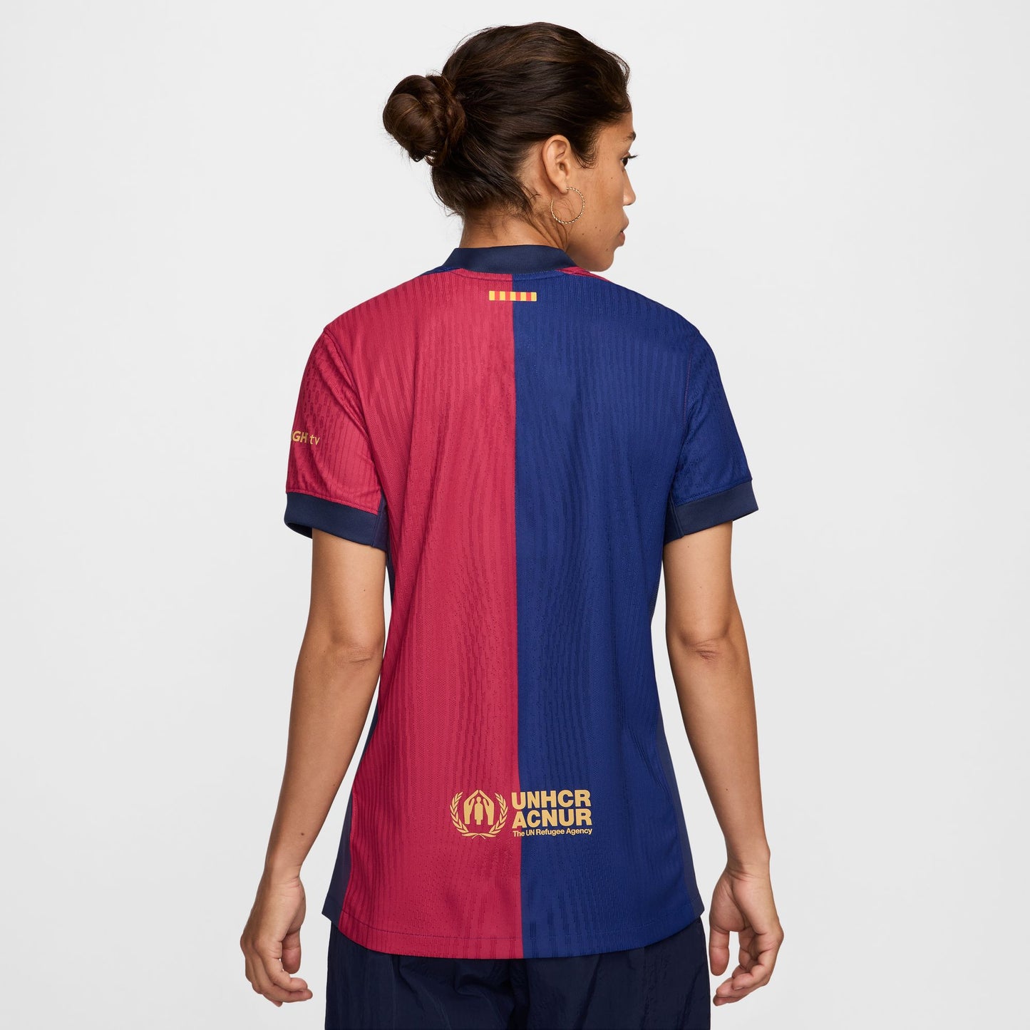 Barcelona 23/24 thuisshirt met gebogen pasvorm Nike stadionshirt