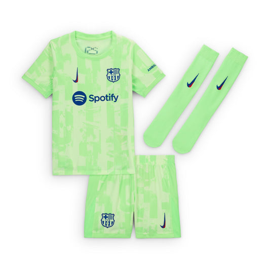 FC Barcelona 2024/25 Stadium Third Little Kids' Nike Soccer Replica Three-Piece Kit