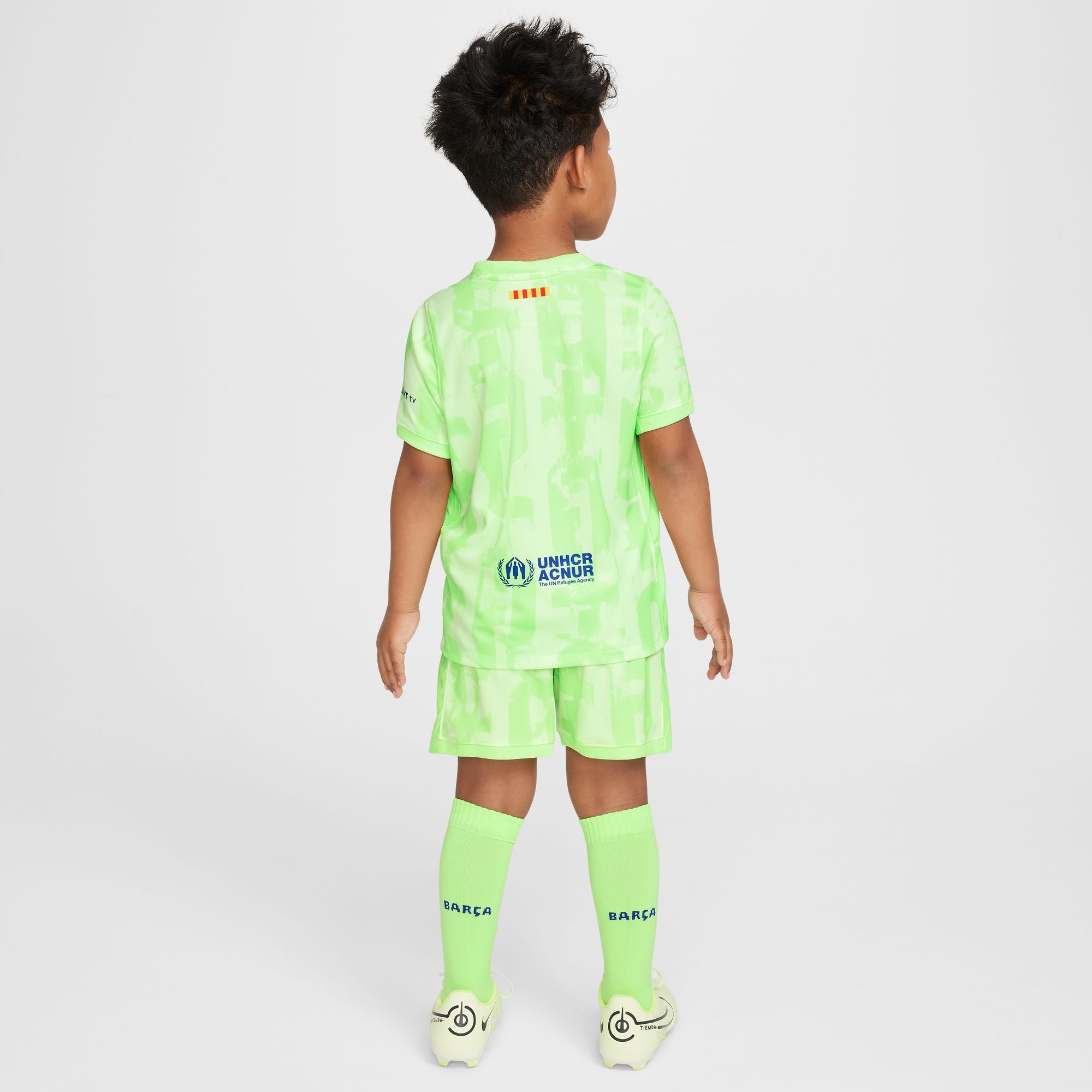 FC Barcelona 2024/25 Stadium Third Little Kids' Nike Soccer Replica Three-Piece Kit