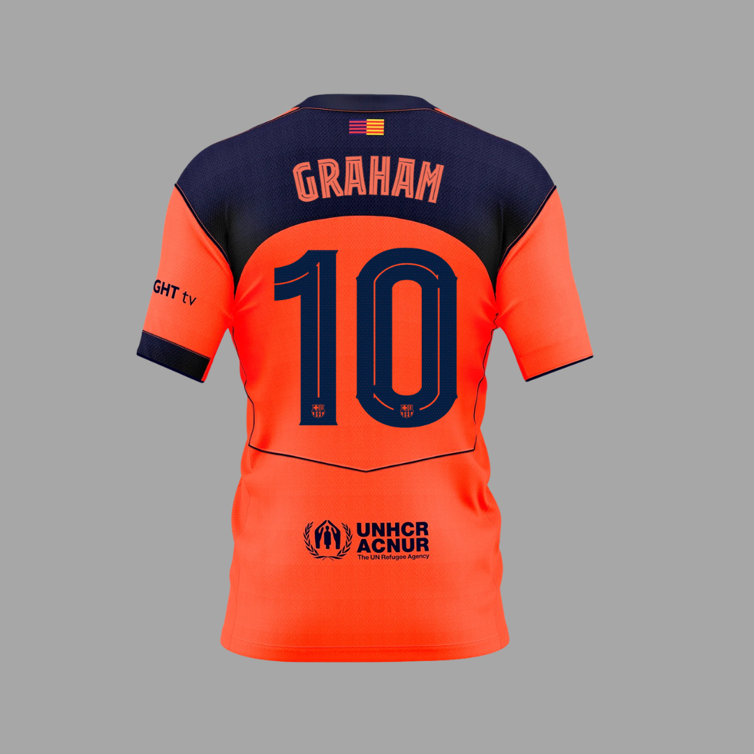 Carolina Graham Hansen Third Shirt 2025/26 FC Barcelona Femeni Back of Shirt Men's Fit