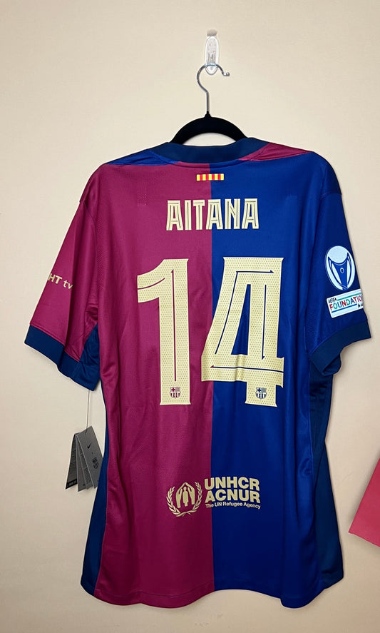 Barcelona Home 24/25 Large Straight Fit Shirt - Aitana 14