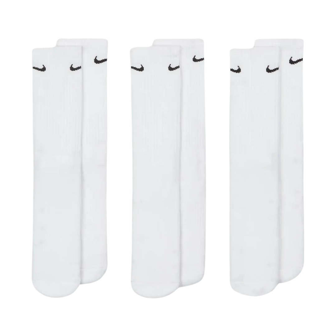 Calcetines de entrenamiento Nike Everyday Cushioned blancos (3 pares)