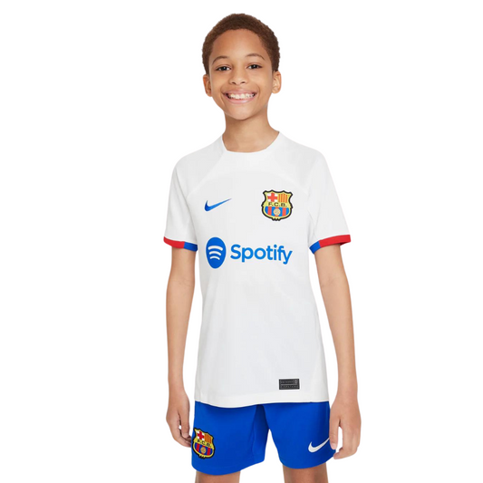 Camiseta de fútbol Nike Dri-FIT de visitante Stadium del FC Barcelona 2023/24 para niños talla grande 