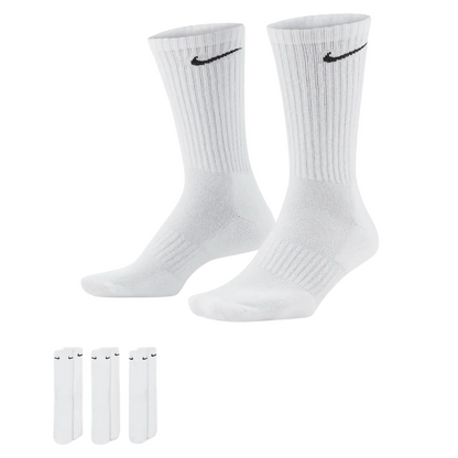 Calcetines de entrenamiento Nike Everyday Cushioned blancos (3 pares)