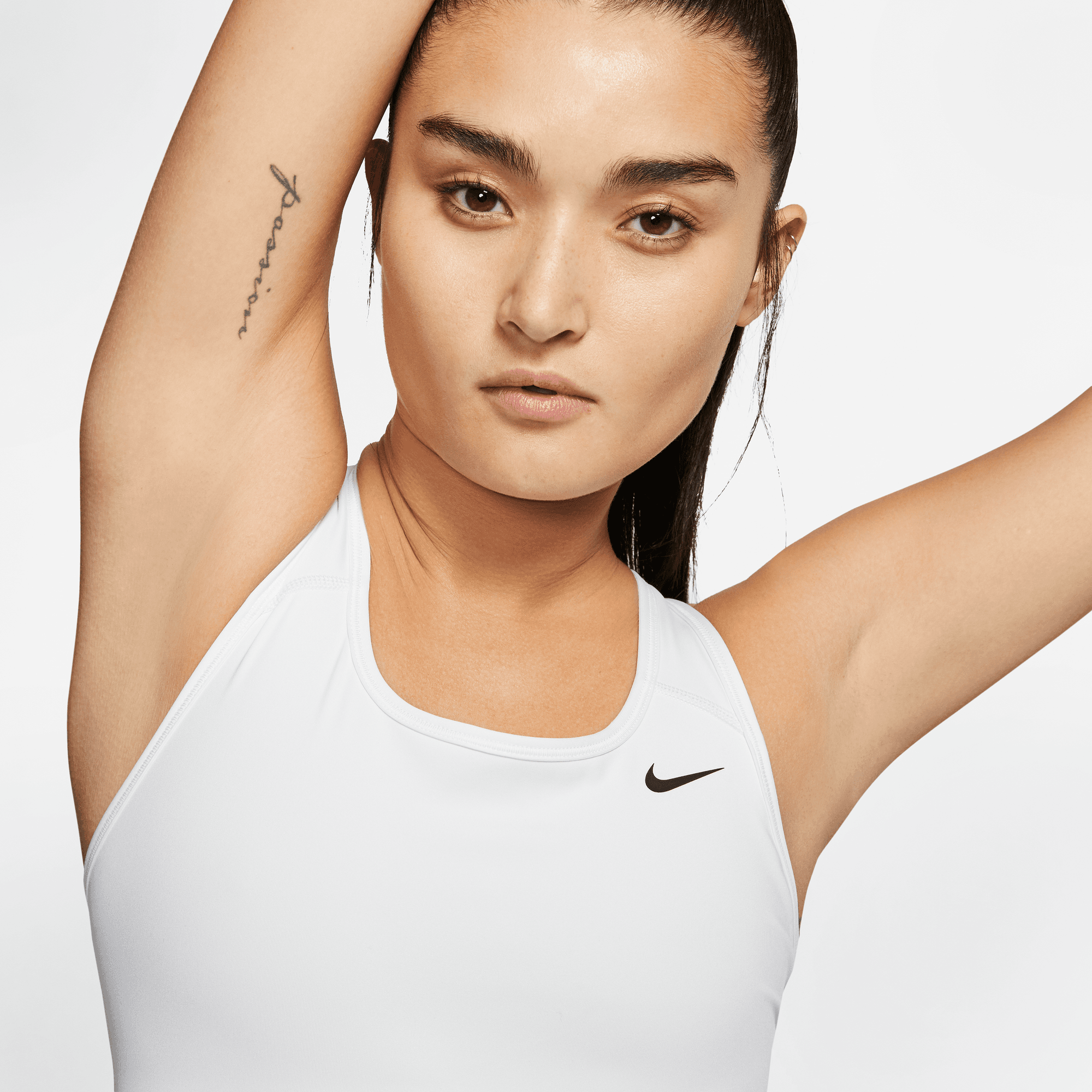 NIKE witte sport-bh zonder vulling voor dames met medium ondersteuning 